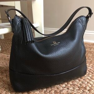 Kate Spade Southport Avenue Cathy Shoulder Bag. Black Pebbled Leather